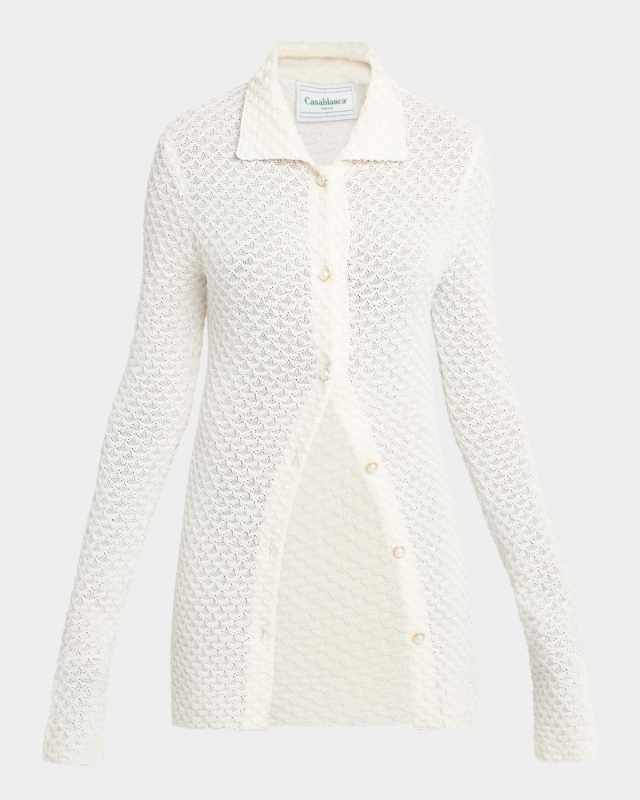 Long Textured Knit Summer Shirt